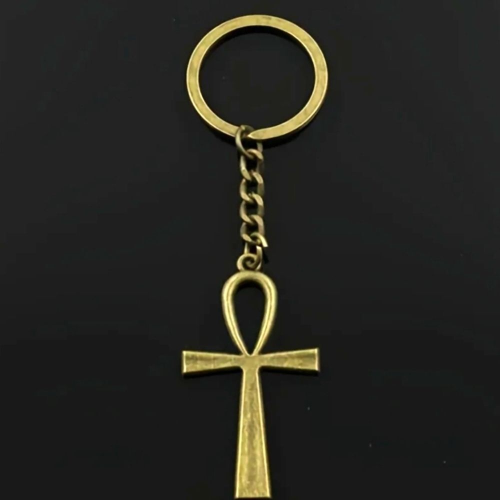 Bronze Ankh keychain ancient symbolic keyring charm